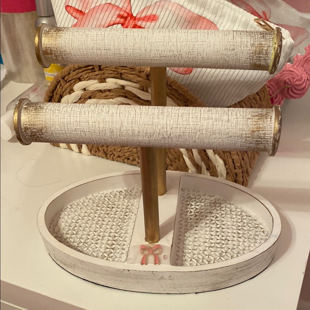 White and Gold Jewelry Stand